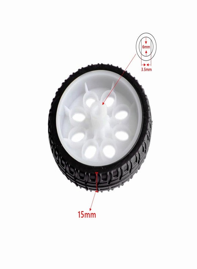Treedix إطارات عجلات سيارات Treedix المطاطية مقاس 65 مم، 4 قطع، باللونين الأبيض والأسود، مناسبة لسيارات التحكم عن بعد ونماذج الروبوتات التي تصنعها بنفسك، بالإضافة إلى ملحقات نماذج الروبوتات التي تصنعها بنفسك. - Image 3